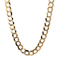 14kt Yellow Gold 27" 9.5mm Diamond Cut Curb Link Chain