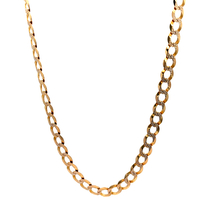 14kt Yellow Gold 25" 5.5mm Diamond Cut Curb Link Chain