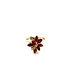 14kt Yellow Gold Diamond & Red Stone Flower Ring