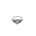  14kt White Gold .85ct tw Diamond Ring With Pink Stones (.60ct center I1 H) 