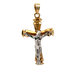 14kt Two Tone Crucifix Cross Pendant 