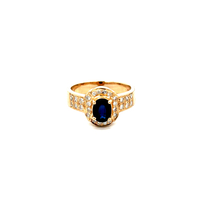 14kt Yellow Gold .30ct tw Diamond & Blue Stone Ring