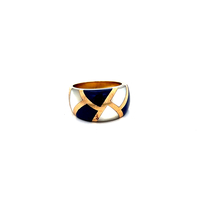 14kt Yellow Gold Blue & White Stone Ring