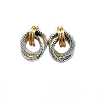 .925 & 14kt Yellow Gold Fancy Earrings