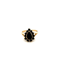 10kt Yellow Gold Black & Blue Stone Ring