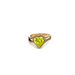 14kt Yellow Gold CZ & Green Stone Heart Ring