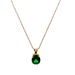  10kt Yellow Gold Green Stone Pendant With Chain