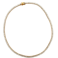 10kt Yellow Gold 18" 4mm 2.47ct tw Diamond Tennis Necklace