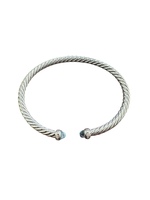 David Yurman Cablespira Flex Bracelet, Sterling Silver w/ Blue Topaz & Diamonds