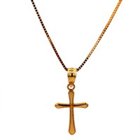 10kt Yellow Gold Cross Pendant 17" Baby Chain