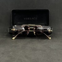 Versace Sunglasses Gold Frame, Violet Gradient Lenses, 60MM