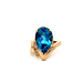 14kt Yellow Gold .20ct tw Diamond & Blue Stone Ring