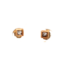 14kt Yellow Gold .30ct tw Diamond Princess Cut Stud Earrings