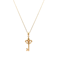 14kt Yellow Gold Key Pendant With Chain