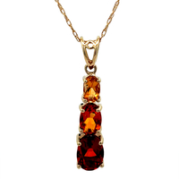 10kt Yellow Gold Multi-Color Pendant With Chain