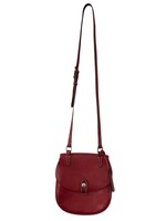 Dooney & Bourke Alto Collection Red Leather Crossbody Saddle Bag