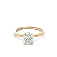 14kt Yellow Gold 1.08ct Lab Diamond VS1 F Size 7 Solitaire Ring 