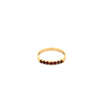 14kt Yellow Gold Green Stone Band Ring