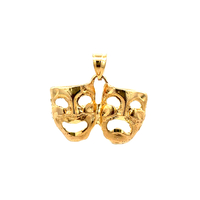 14kt Yellow Gold Comedy & Tragedy Masks Pendant 