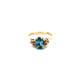 14kt Yellow Gold .10ct Diamond & Blue Topaz Ring