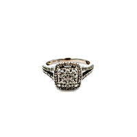 10kt White Gold .40ct tw Diamond Cluster Ring