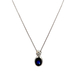 14kt White Gold Diamond & Blue Stone Pendant With Chain