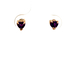 14kt Yellow Gold Purple Heart Stud Earrings