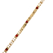 10kt Yellow Gold 7" 5.5mm Red Heart Stone "Mom" Bracelet