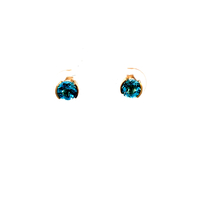 10kt Yellow Gold Blue Stone Stud Earrings