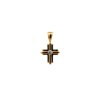 14kt Two Tone Diamond Cross Pendant