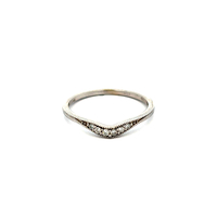 14kt White Gold Diamond "V" Band