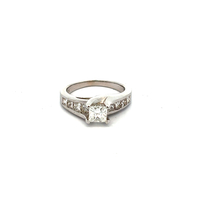 14kt White Gold 1.00ct tw Diamond Engagement Ring (app .50ct Center) Size 5.5