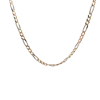  14kt  Tri-Color 21" 3mm Figaro Link Chain