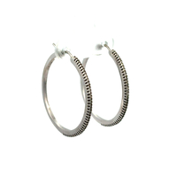 10kt White Gold .20ct tw Diamond Hoop Earrings 