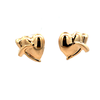 14kt Yellow Gold Heart Stud Earrings 