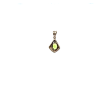 14kt White Gold Diamond & Peridot Pendant