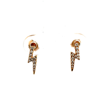 10kt Yellow Gold Diamond Lightning Stud Earrings 