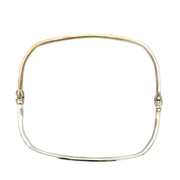 14kt White Gold Square Bangle Bracelet 