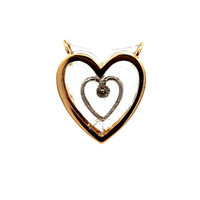 14kt Two Tone Heart Pendant 