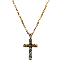 14kt Yellow Gold .35ct tw Diamond Cross Pendant With Chain