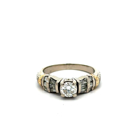  14kt White Gold .75ct tw Diamond Ring (.45ct Center) Size 6