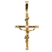 10kt Two Tone CZ Crucifix Cross Pendant 