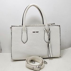 Nine West White Handbag With Strap comedic wear   