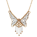 10kt Two Tone Butterfly Bead Necklace