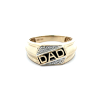 10kt  Two Tone "Dad" Diamond & Onyx Ring