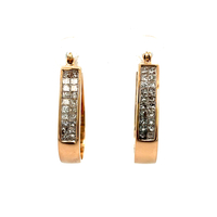 14kt Yellow Gold 2.00ct tw Diamond Hoop Earrings