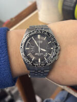 Citizen Eco-Drive Black Silver Round Quartz Mens Watch