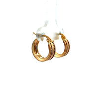 18kt Yellow Gold CZ Huggie Hoop Earrings