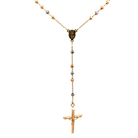 14kt Tri-Color 20" Rosary 