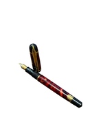 Vintage Waterman Paris Fountain Pen M Stunning Gold & Red & Black Marble Mottled